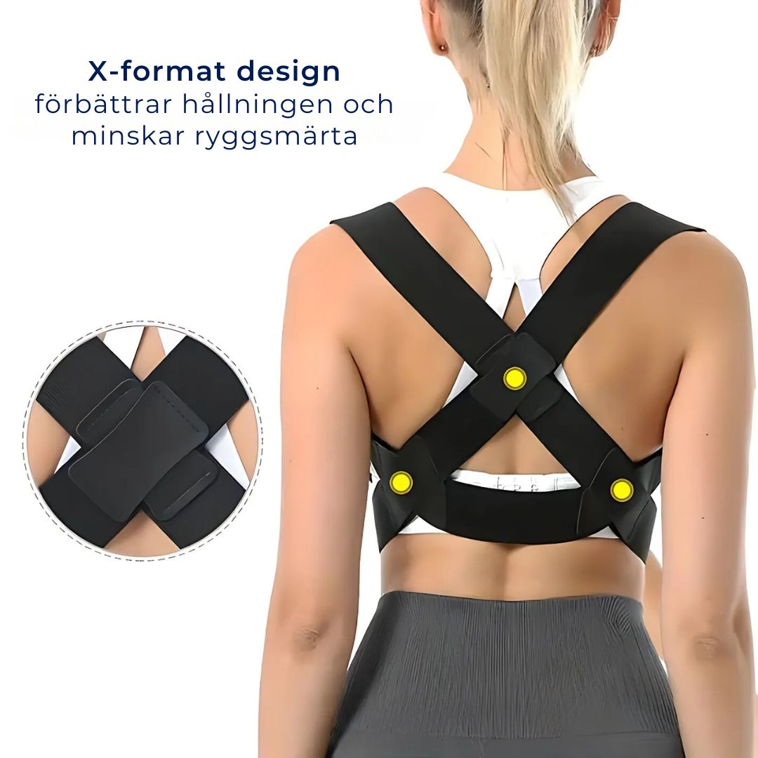 SpineAlign Hållningskorrigerare | Lindrar ryggsmärta – Justerbart stöd för hållning & övre ryggen – Nack- & axelsmärta