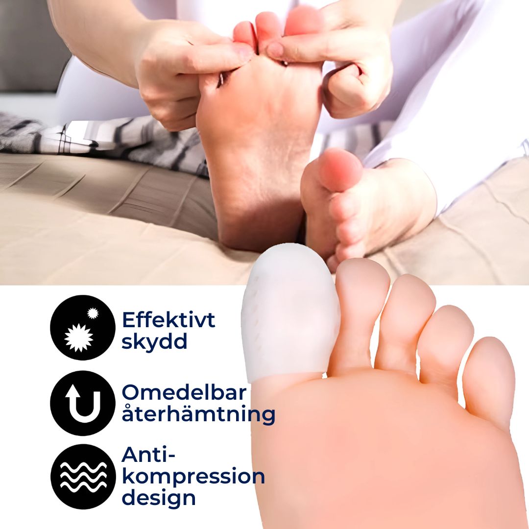 ToeGuard Comfort SiliconSoft Skydd | Ventilerande Mjuk Silikon för Hallux Valgus och Blåsor - Smärtlindring och Bekväm Fotvård