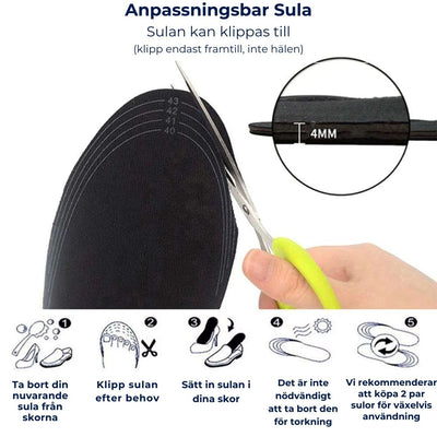 VärmeSulor | Justerbara Värmesulor med Temperaturkontroll - För Kallt Väder, Kalla Fötter