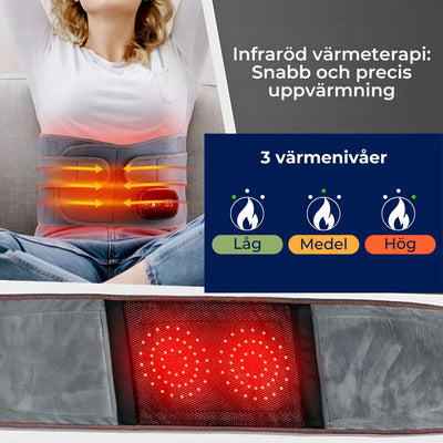 ThermaLindring Värmebälte för Ryggsmärta | Rödljusterapi - Justerbart - Lindrar Smärta - Minskar Spänningar - Förbättrar Cirkulationen