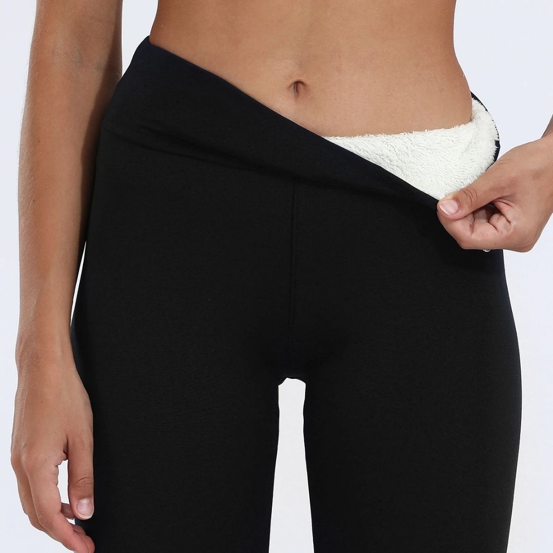 WarmFlex Höga Värmefleece-Leggings | Vinterleggings för Kallt Väder - Värmande & Bekväma - Perfekt för Utomhusaktiviteter