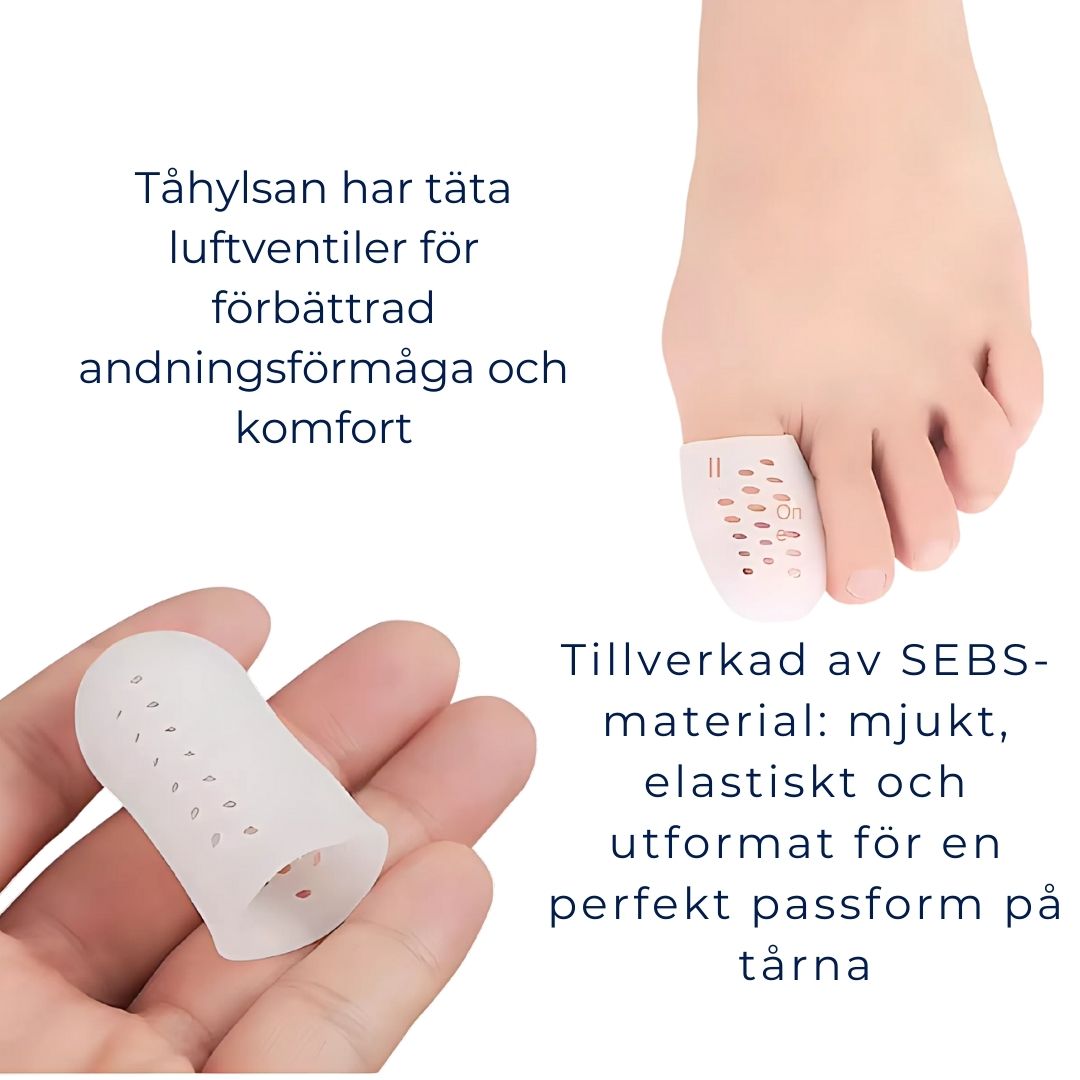 ToeGuard Comfort SiliconSoft Skydd | Ventilerande Mjuk Silikon för Hallux Valgus och Blåsor - Smärtlindring och Bekväm Fotvård