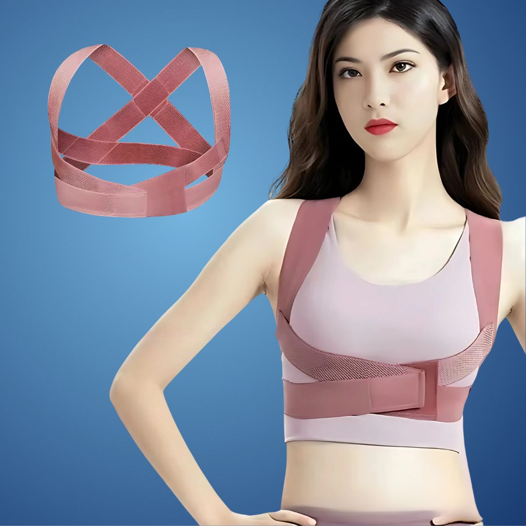 SpineAlign Hållningskorrigerare | Lindrar ryggsmärta – Justerbart stöd för hållning & övre ryggen – Nack- & axelsmärta