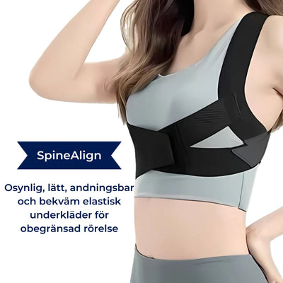 SpineAlign Hållningskorrigerare | Lindrar ryggsmärta – Justerbart stöd för hållning & övre ryggen – Nack- & axelsmärta