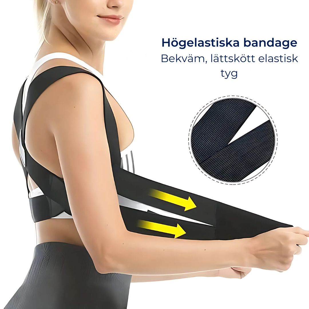 SpineAlign Hållningskorrigerare | Lindrar ryggsmärta – Justerbart stöd för hållning & övre ryggen – Nack- & axelsmärta