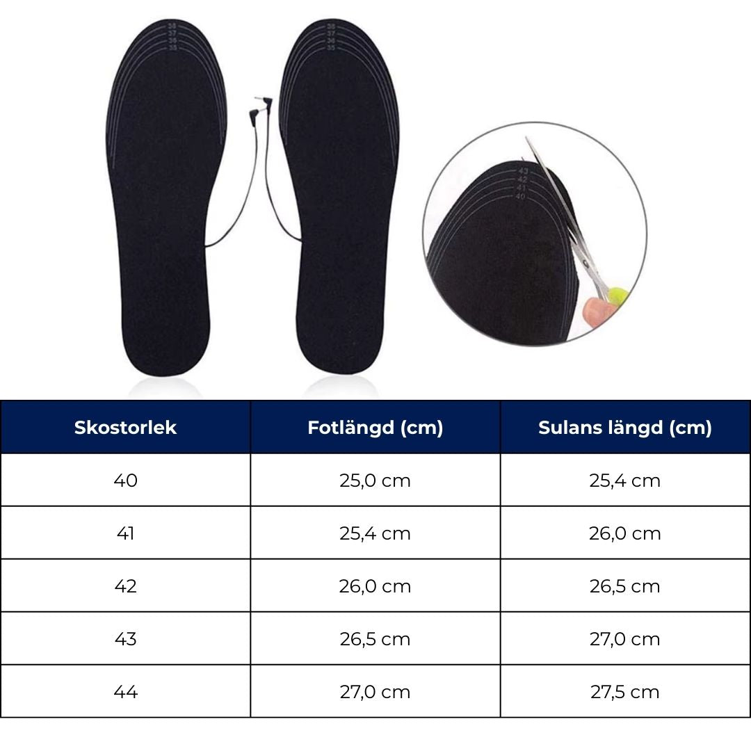 VärmeSulor | Justerbara Värmesulor med Temperaturkontroll - För Kallt Väder, Kalla Fötter